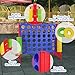Elevon Giant 4-to-Score Game Set, 4-in-A-Row Jumbo with 42 Jumbo Rings & Quick-Release Slide, 3.6FT Tall Indoor & Outdoor Yard Family Connect Game, Holiday Party & Family Game