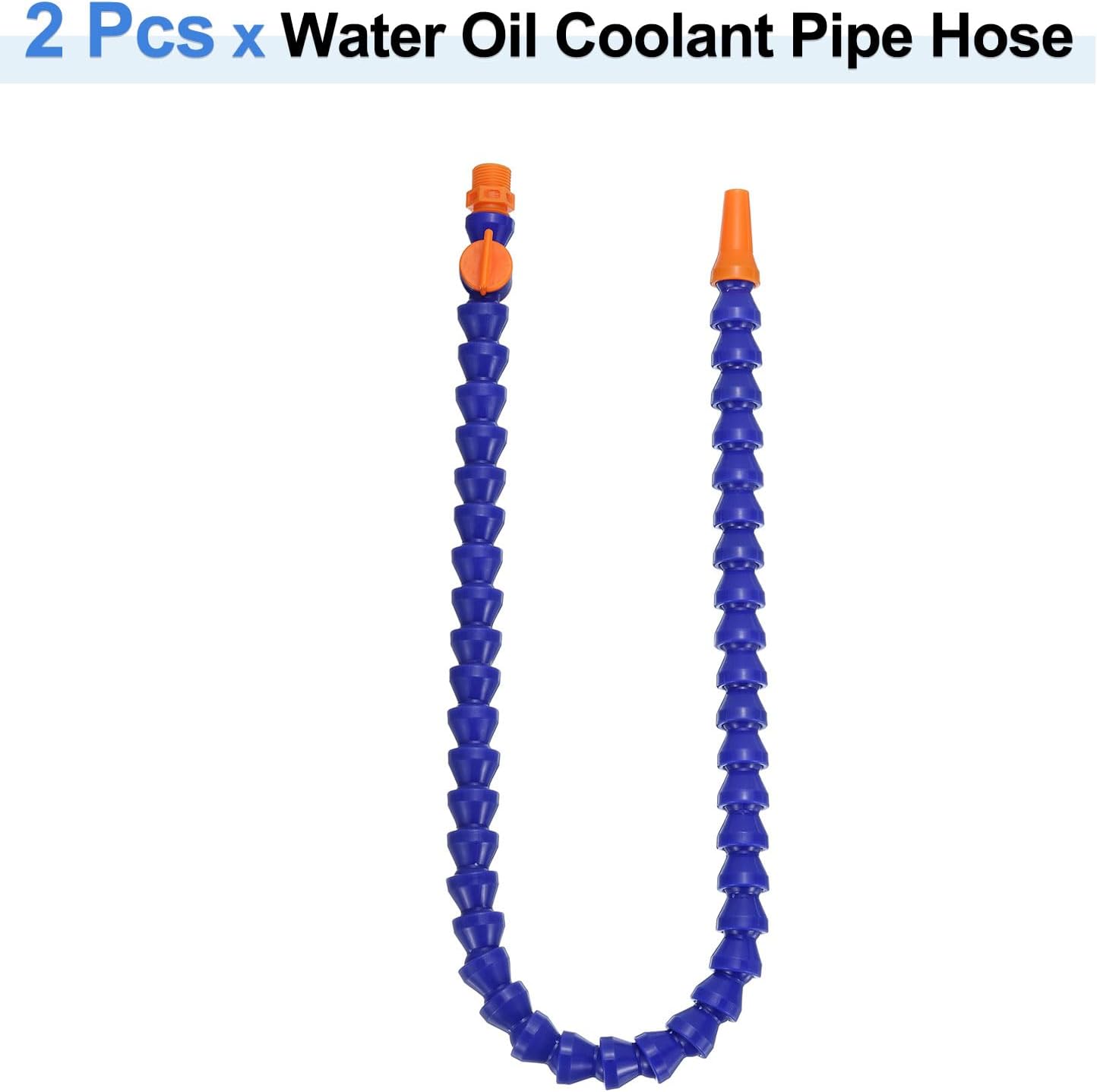 uxcell 2Pcs G3/8" Thread Flexible Water Oil Coolant Pipe Hose, 700mm Plastic Adjustable Round Nozzle Cooling Pipe Hose with Switch and Internal Tube for Lathe CNC Water Cooling System