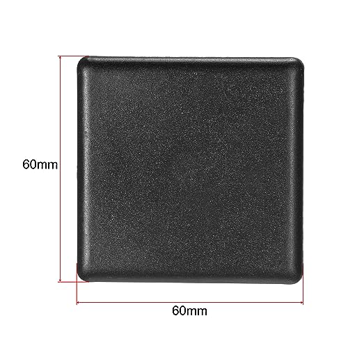 Image of uxcell 6060 EU Standard Profile End Cap, Plastic Square Aluminum Extrusion Plug for Trolley, Fish Tank Rack, Storage Rack, Black 60x60mm 5pcs