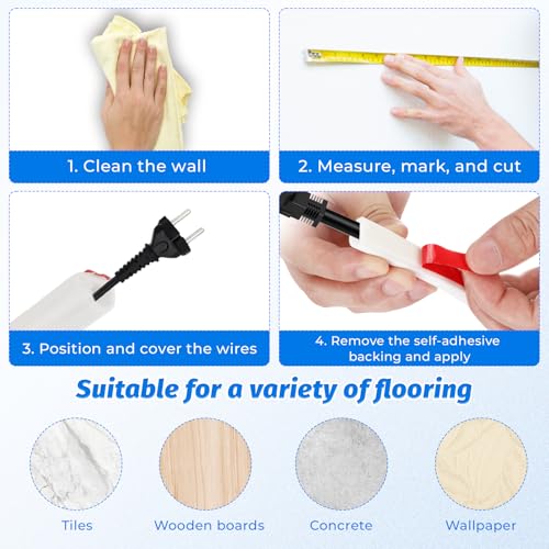 Staranry 4m Kabelkanal Selbstklebend Klein, Flexibler Kabelkanal Halbrund, Kabel Verstecken Kabelschacht zum verstecken von Kabel, Kabelkanäle Weiß für alle Netzkabel in Haushalt/Bür