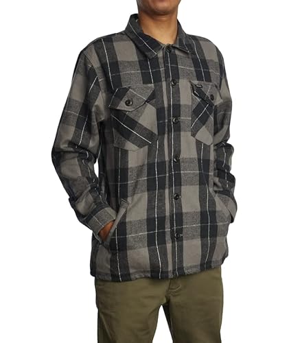Rvca Mens Shirt Jacket - Flight Risk (Smoke, Large) #TOP3