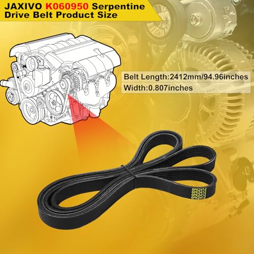 Image of 6PK2415 Serpentine Belt V-Ribbed Drive Belt for 05-09 A4 Quattro,06-16 A6,11-16 SRX,02-06 Avalanche 2500,10-17 Equinox /Terrain V6,01-07 Silverado 2500HD 3500,Replace K060950,5060950