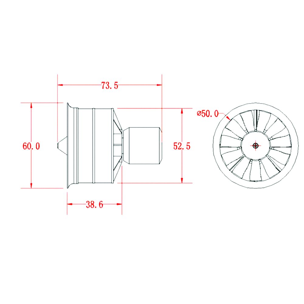 FMS 50mm 11-Blade EDF canalizzato Fan con 4S 2627-4500KV Motore Brushless per RC Aereo Modello Aereo Jet Parts