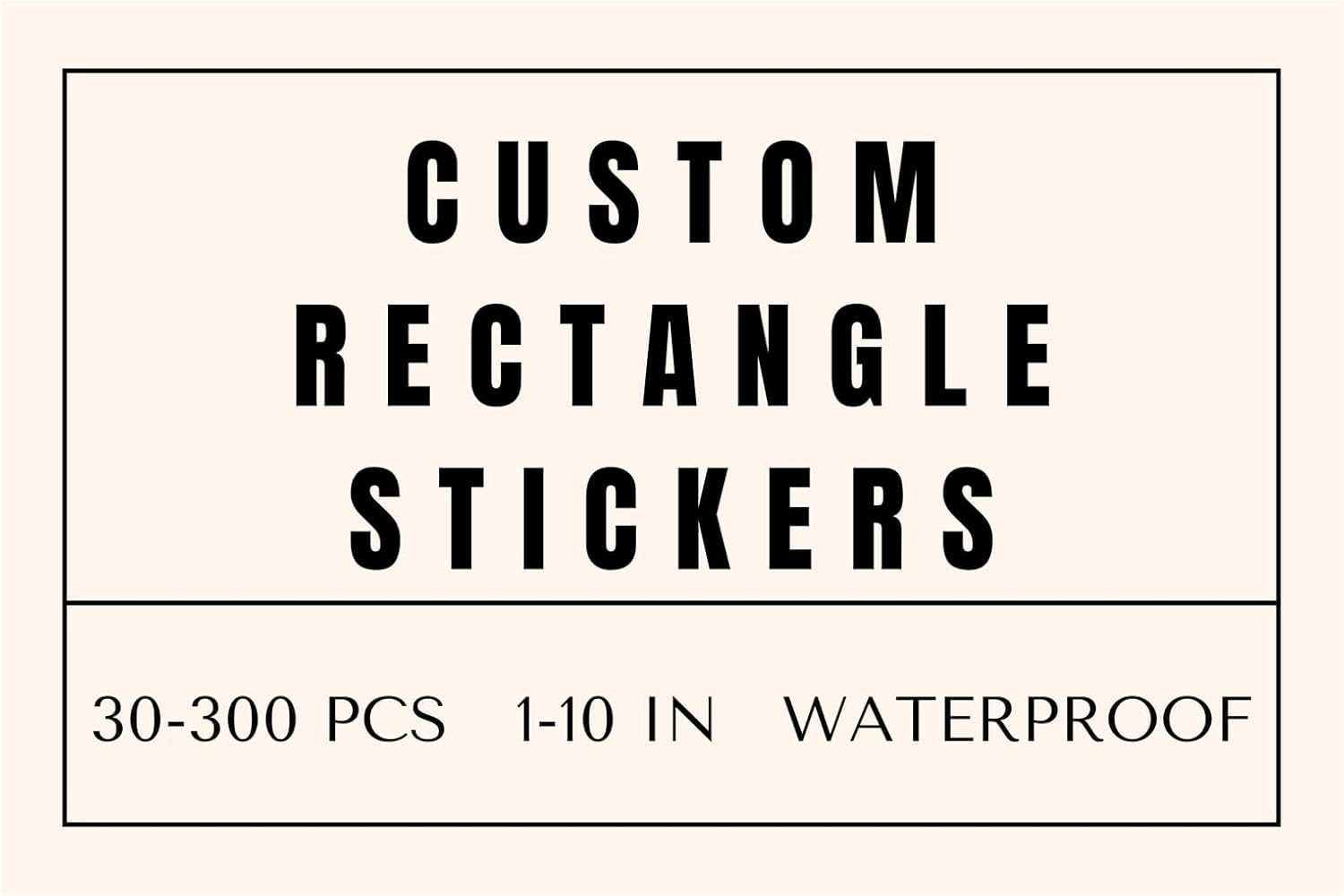 54 Sizes Custom Vinyl Rectangle Labels Stickers for Business Logo Candle Jar Coffee,30-300 pcs, Glossy Waterproof, Upload Your Design (3x3.5 in)