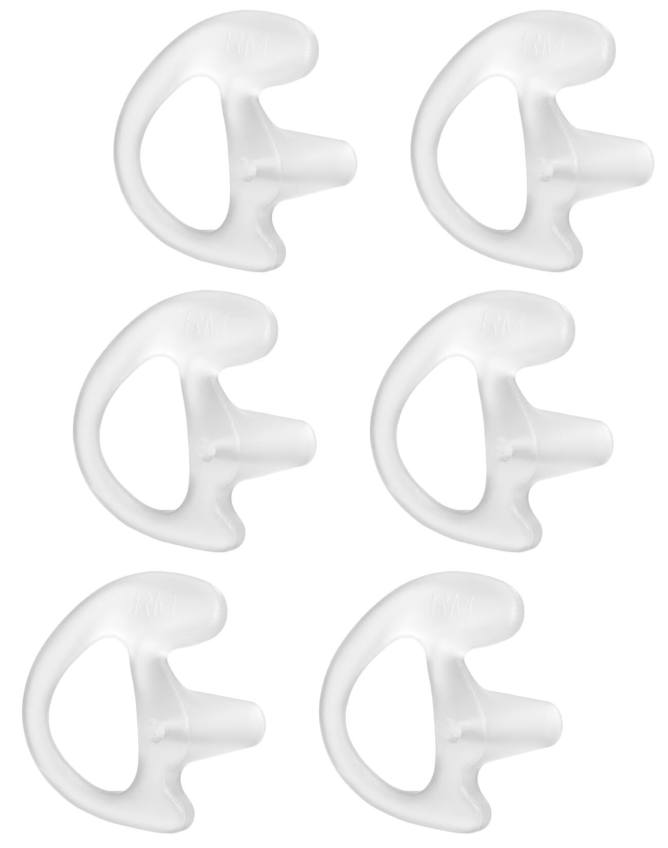 Commountain Soft Earmold for Walkie Talkie Acoustic Tube Earpiece, Silicone Ear Buds Compatible for Motorola Kenwood Baofeng Coil Tube Earpieces, 6-Pack, Translucent‌‌, Medium Size for Right Ear-image-44