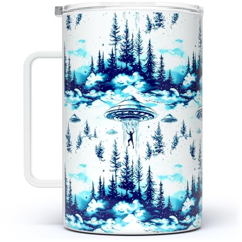 Vaso térmico de viaje con aislamiento UFO Alien 18oz miniatura 1