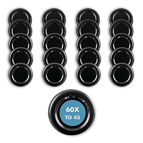 60 tapas de repuesto TO 43 I, multicolor, 43 mm, para tarros de almacenamiento, tapas para conservas, tarros de mermelada, tarros de miel, tarros de comida fina