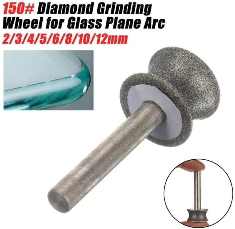 ZALINA Diamond Grinding Wheel Polishing Rounded Edges and Curved Surfaces for Glass Airplane Straight Edge Chamfer 6mm Shank 1pc (Color : 5mm)