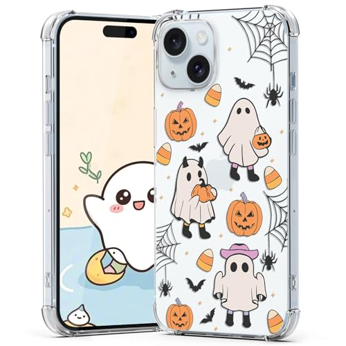 Coque iPhone 15 Plus antichoc et anti-rayures fine en TPU transparent Halloween