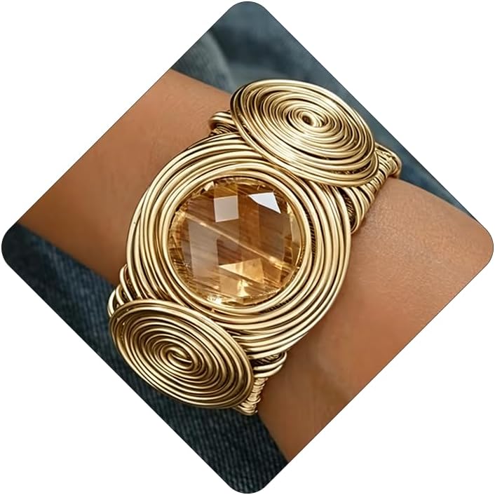 Chunky Cuff Bracelets for Women Wide Gold/Silver Cuffs Bangle Hollow Out Adjustable Bracelets Punk Vintage Jewelry