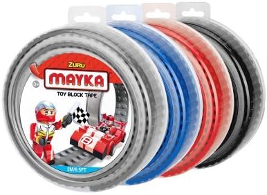 MAYKA Toy Block Tape (4-pack) - 4 stud, 6.5 ft,non-marking