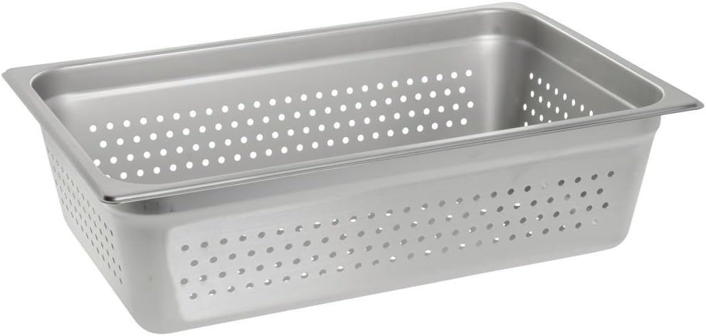 HUBERT Steam Table Pan Hotel Pan Full Size Perforated Stainless Steel - 6" D