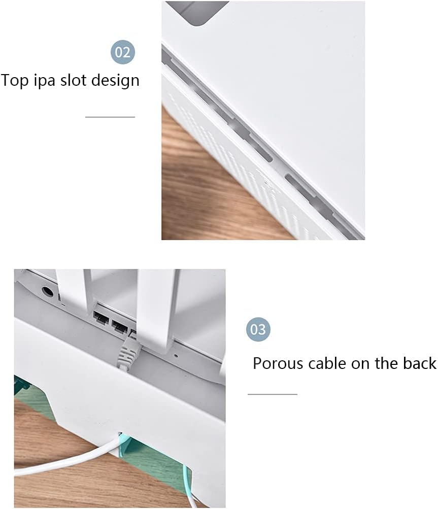 Double-layer Wireless Wifi Router Storage Box Desktop Socket Wire Box Set Top Rack Hidden, White