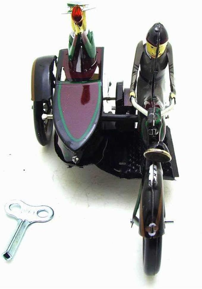 Charmgle Wind-up Toy Retro Motorcycle Theme Tin Toys Adult Collection Gifts Handmade Desk Toy Home Decoration