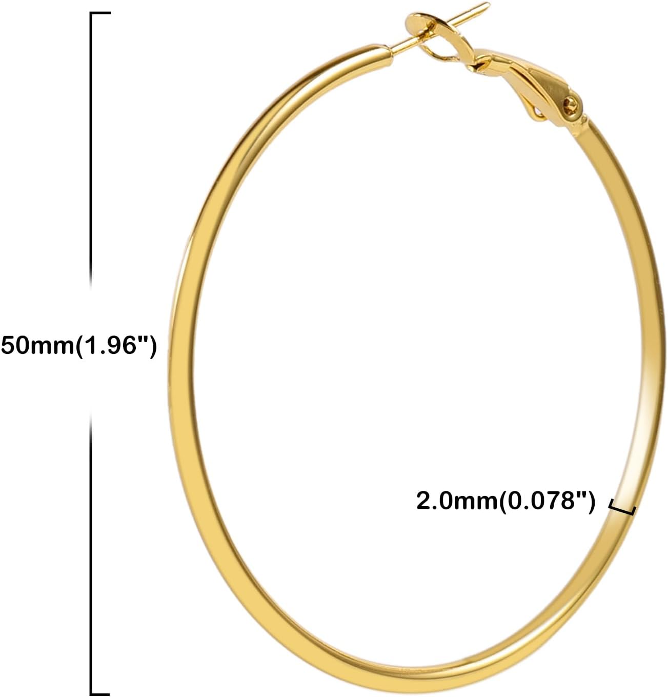 Hypoallergenic Lightweight Plated 14K Gold Hoop Earrings for Women Large 925 Silver Titanium Steel Hoops Earrings - Image 3