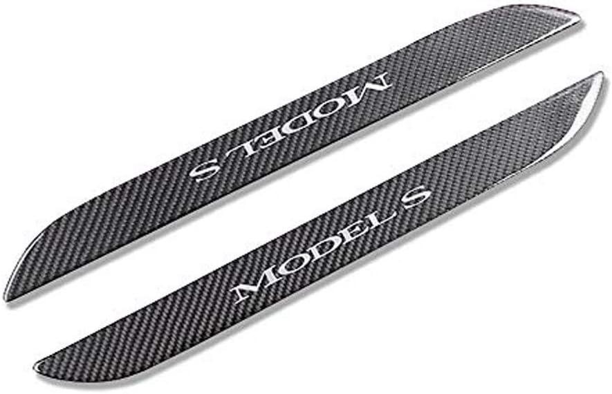 Car Door Sills Protection 4K Real Carbon Fiber Modified Decoration Compatible with Model S - (2 Front Doors)