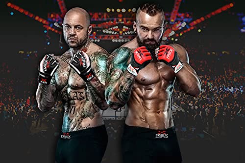 REX Boxing Wear MMA Gloves for Professional Martial Art super Durable Thick padded Rexene Leather Boxing Kickboxing Mitts for Cage Fighting Punching Pad and Focus Pad. (Black - Image 4