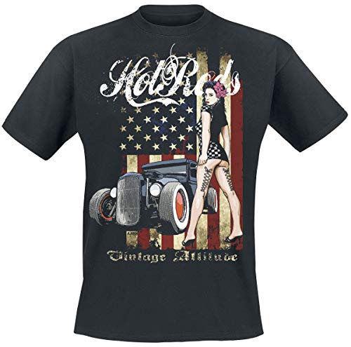 Markus Mayer Vintage Attitude Hombre Camiseta Negro S, 100% algodón, Regular