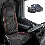 JMTBNO Semi Truck Beaded Seat Covers Breathable and Massage Wooden Beaded Seat Covers for Truck Cooling Seat Cushion Compatible with Freightliner Cascadia eterbilt 389 579 Kenworth Volvo Trucks