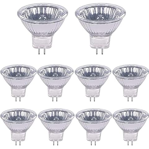 10 Pack MR11 Halogen Light Bulbs,GU4 20W 12V Warm White 2700K,35mm Diameter Cover