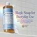 Dr. Bronner's Pure-Castile Magic Liquid Soap - Made with Regenerative Organic Certified Oils - 18-in-1 Uses for Face, Body, Hand Gentle on Baby & Sensitive Skin Body Wash Unscented,32oz