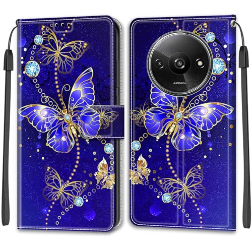 KENHONER Phone Case for Xiaomi Redmi A3 / A3x, Shockproof Flip Cover Case with [Card Slots Kickstand] [Magnetic Closure] Compatible Xiaomi Redmi A3 / A3x