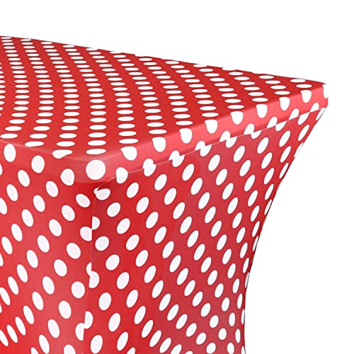 image for YOUR CHAIR COVERS Red Polka Dot 6ft Rectangular Spandex Table Covers F