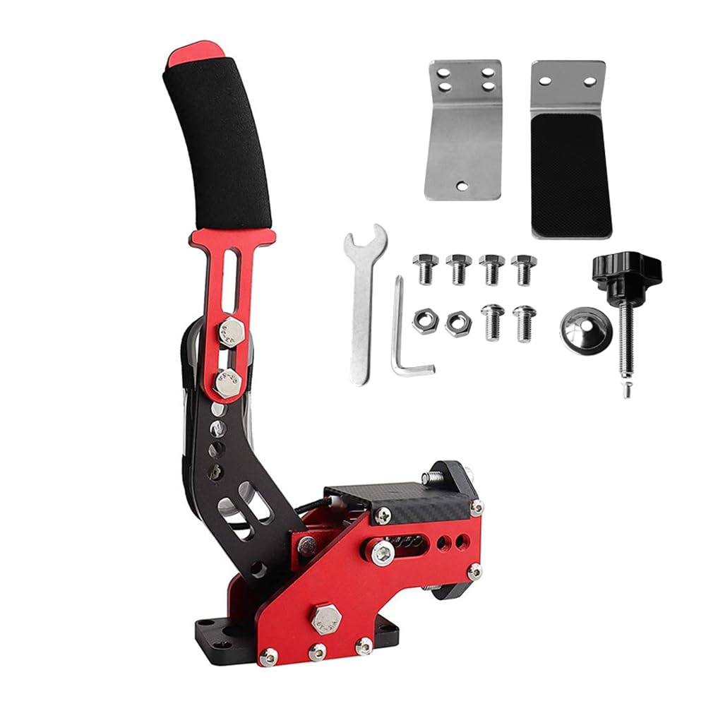 Freno a Mano USB per PC a 64 Bit con Morsetto per Giochi di Corse SIM G27 G25 G29 T500 T300 (Rosso)