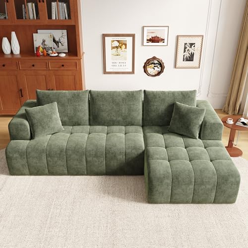 SACOOL Sofá esquinero modular en forma de L sin estructura, sofá nube, cómodo tejido chenilla, se puede combinar libremente, diseño cerca del suelo, ideal para salas de estar y apartamentos, no