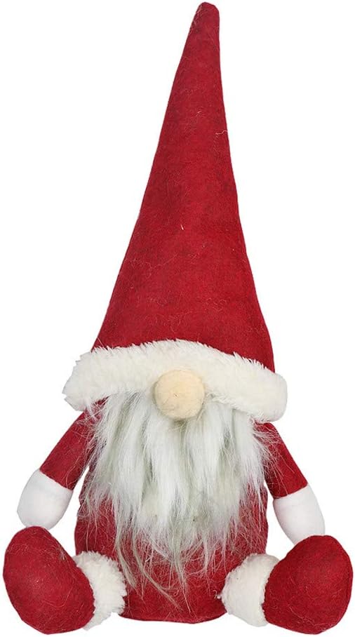 ONTO-MATO Handmade Santa Cloth Doll Birthday Present for Home Christmas Holiday Decoration (Red)