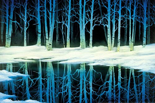 Laminated Bob Ross Snow Birch Painting Poster Poster Dry Erase Wall Art 24x36