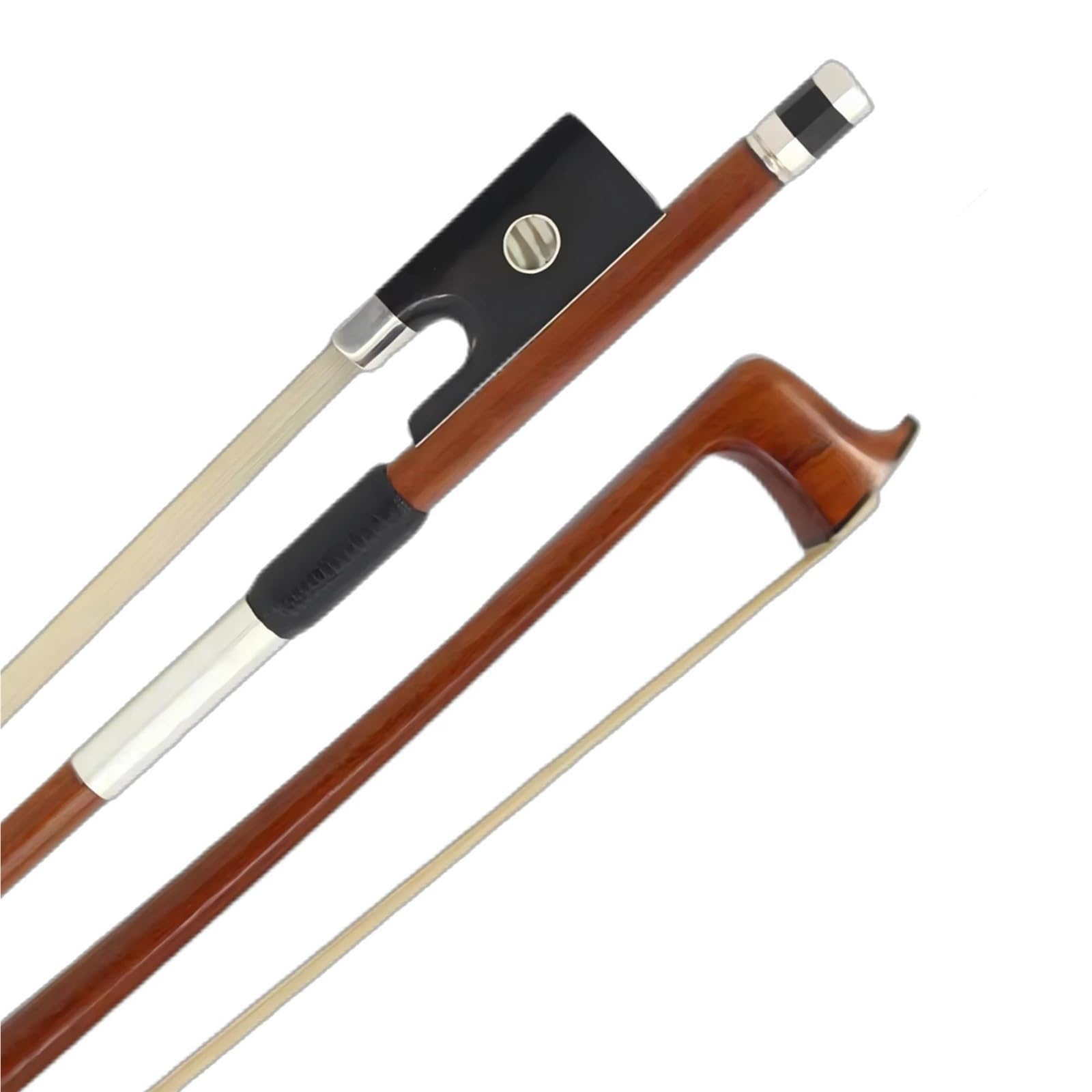 Archetti Per Violino Per Principianti Arco Per Violino In Legno Di Ebano Con Crine Cavallo Bianco Naturale In Intarsiato In Argento Prestazioni Eccellenti(4-4)