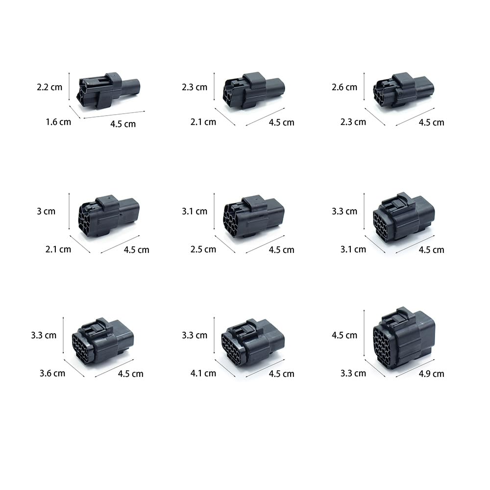 Kit di connettori for Cavo Elettrico Serie 1,8 mm con guarnizioni in Gomma 1/2/3/4/6/8/10/12/16 Pin Spina for Cablaggio di refitting Impermeabile Automatica (Color : 70x16Y 568pcs)