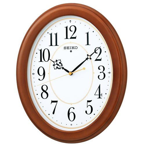 (セイコークロック) SEIKO CLOCK KX390B 電波壁掛け時計 ホワイト ブラウン 白 茶色 木枠