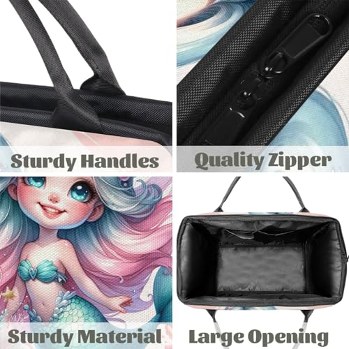 Overnight Weekender Bag for Women Men Cute Teal Mermaid Girl Waterproof Carry On Travel Duffel Bags with Zipper Lightweight Sports Gym Bag Luggage Workout Handle Bags for Traveling Yoga Camping4