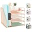 AUPSEN 5-Tier Desk Organizer With Removable File Holder - Metal Mesh Office Desktop Organizer For Home Office Supplies