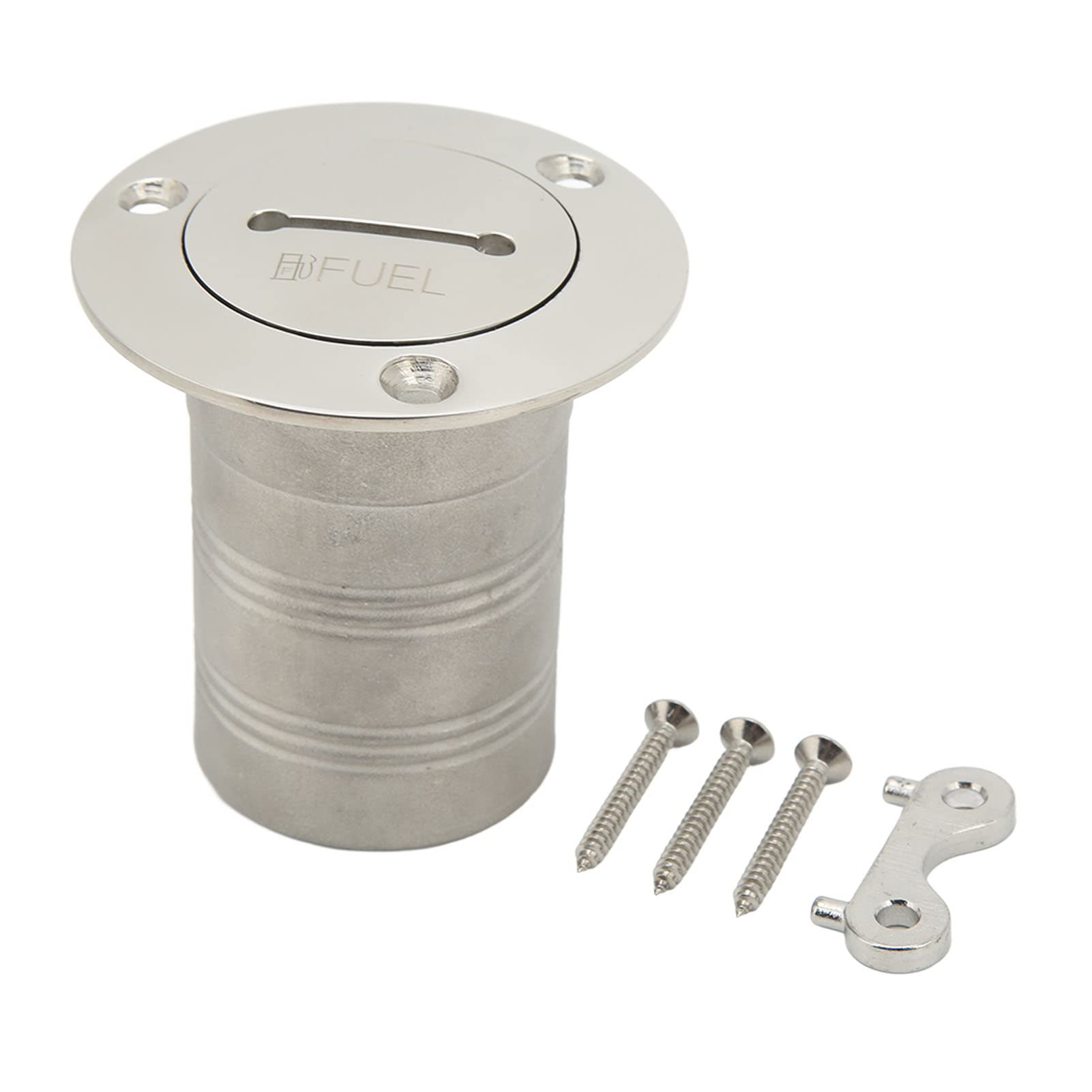 Boat Gas/Fuel Deck Fill/Filler, Stainless Steel Fill, 316 50mm Filler for Fuel Diesel Water Boats Yachts Caravans Trailers(Fuel)