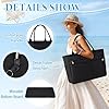 IGOLUMON Strandtasche XXL Familie Groß Badetasche mit Reißverschluss Wasserdicht 40L Vielseitiger Shopper Damen Tote Bag für Strand Pool Fitnessstudio Reisen Schwarz #5