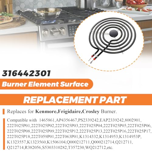 Beaquicy 316442301 Mp26Ya Electric Burner Replacement (8''Coil Range Cooktop Stove,5 Turns) - Surface Burner Heating Element 316442301 Suitable For Whirlpool, Frigidaire thumb #6