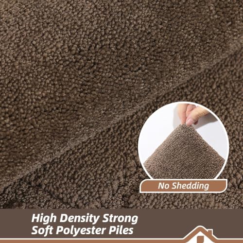Image of BEQHAUSE Door Mat 24 inch x 60 inch, Non-Slip Door Mats Indoor Washable, Brown