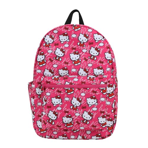 Bioworld Hello Kitty Toss AOP Pink Ground Travel Backpack (Little Big Kid), One Size