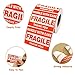 SJPACK 1000 Fragile Stickers 2 Rolls 2'' x 3'' Fragile - Handle with Care - Thank You Shipping Labels Stickers (500 Labels/Roll)