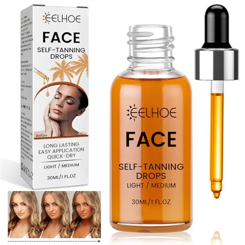 Gotas Autobronceadoras, The Face Gotas Autobronceador, Gotas de bronceado para el cuerpo, Toallita Autobronceadora para Rostro y Cuerpo, Añadir Gotas de Bronceado Al Cuidado de La Piel, 30ml