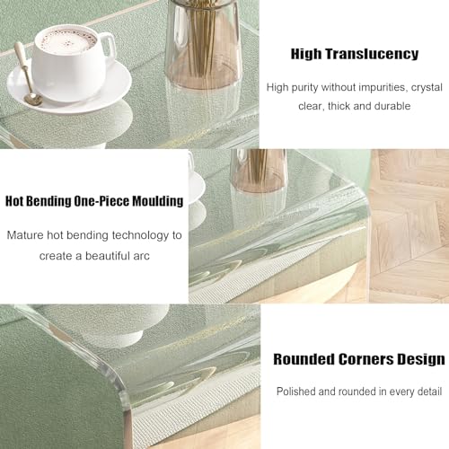 Table d'appoint en C et chevet acrylique transparent pour petits espaces - 5