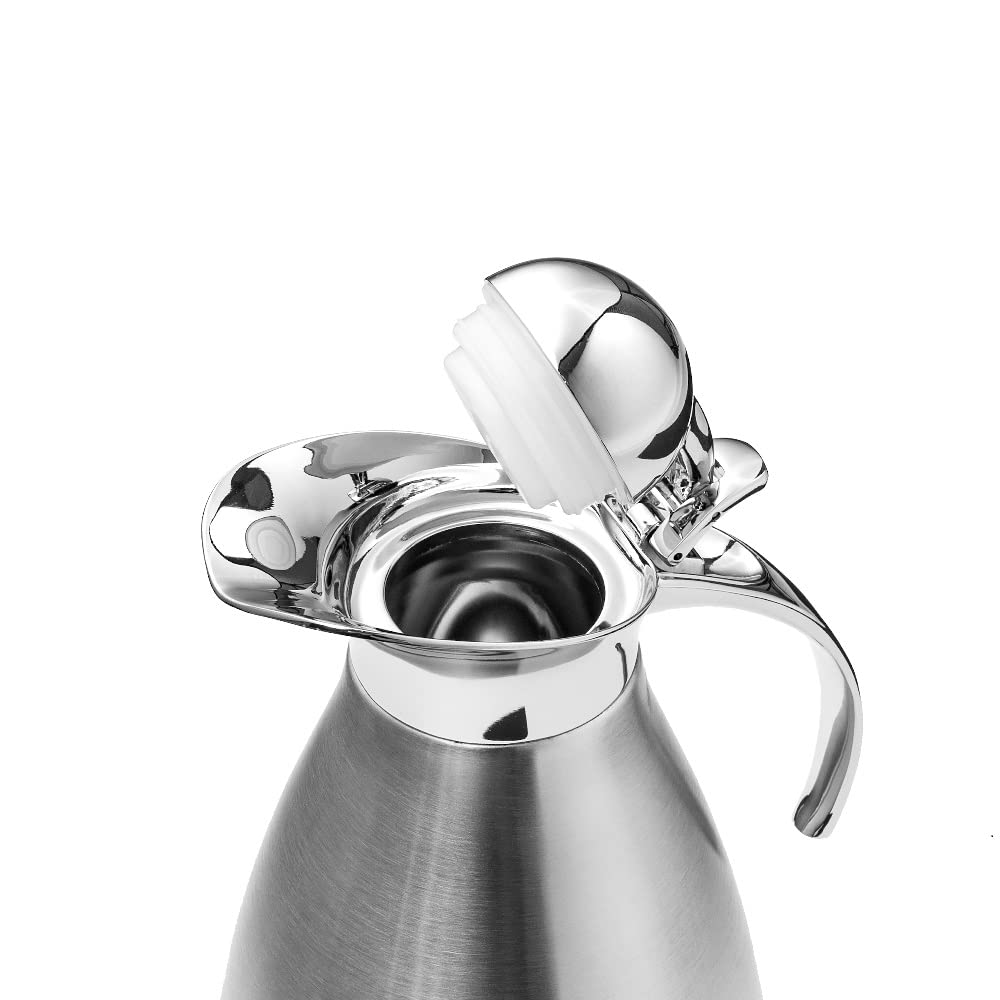 Termo de Acero Inoxidable | Capacidad 1,5 Litros | Termo con Solapa Manual | Termo de agua | Termo de Conferencia | Termo de Hotel | para Café, Té y otras bebidas frías o calientes