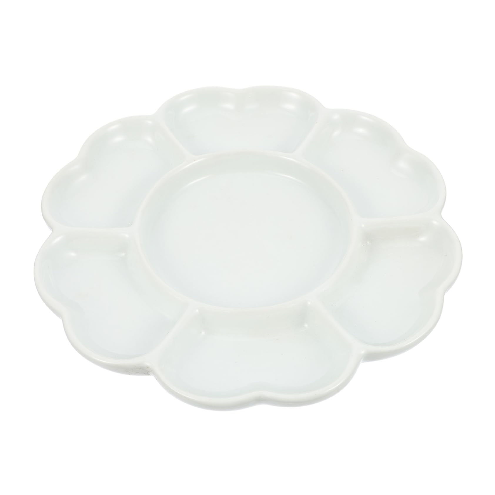 Gadpiparty 1pc Ceramic Pigment Mixing Tray Blossom Shaped Palette for Watercolor Painting Durable Art Supplies for Artists Students Painting Enthusiasts