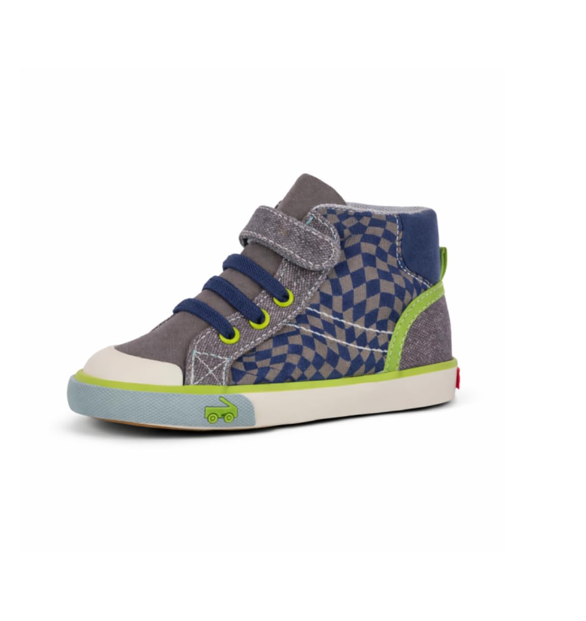 See Kai Run - Dane High Top Sneaker for Kids, Gray/Checkered