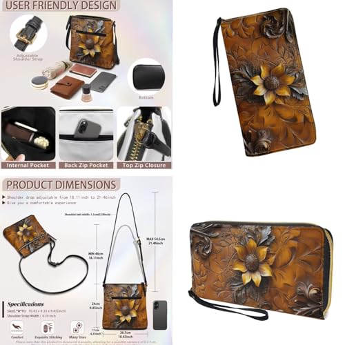 Lotusorchid Satchel Purse and Wallet Set for Women Waterproof Women's Leather Shoulder Bag Gift for Mom Wife Friends4
