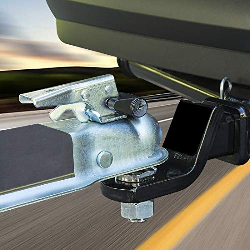 Image of CZC AUTO Black Trailer Hitch Coupler Lock, Dia 1 /4 Inch, 3 /4 Inch Span for Tow Boat RV Truck Car's Coupler (1 Pack, Black)