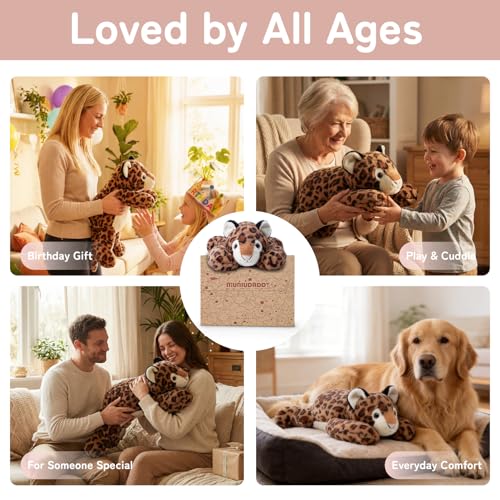 Image of Niuniu Daddy Leopard Weighted Stuffed Animals for Kids & Adults, 25 inch | 5lb Large Weighted Plushies Pillow for Sleeping and Calming, Cute Lying Toy Huggable Gift for Everyday Comfort